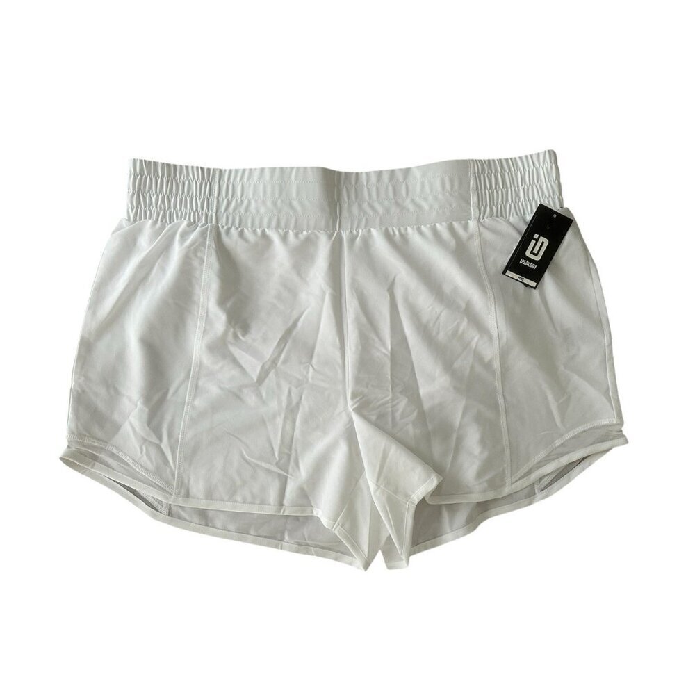 Womens ID Ideology High-Waist Woven Active Shorts Size 1X Bright White New